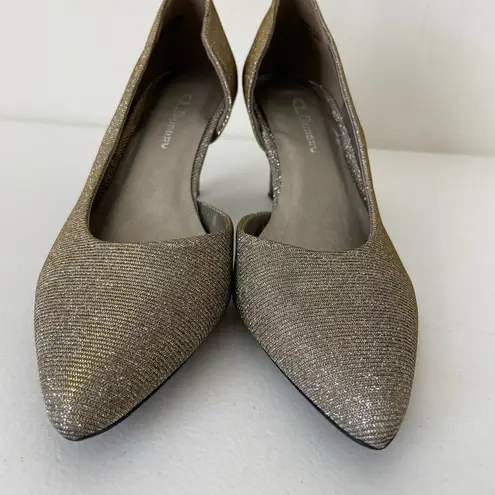 CL by Laundry women’s Estelle D’Orsay champagne shimmer sparkle pump heels 7.5