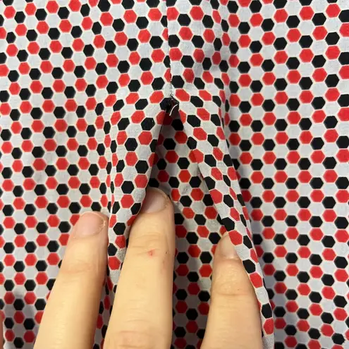 Equipment Femme geometric honeycomb silk button down shirt dress size small