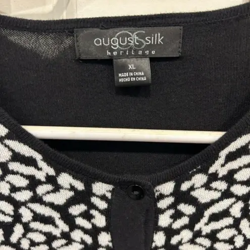 August Silk  Heritage Black‎ Leopard Cardigan size XL