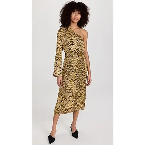 KITRI Amber Cheetah Print One Shoulder Dress Size 2