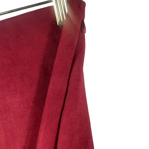 Mi Amici Francesca's Red Faux Suede Embroidered Floral Mini Skirt Women's M Size M