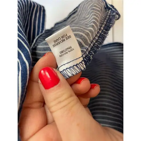 C. Est 1946 striped embroidered blouse Blue