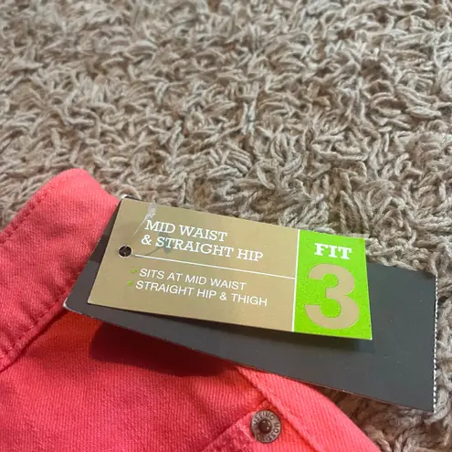 NWT! Mossimo Peach Mid Waist & Straight Hip Jean Short Size 12 Pink