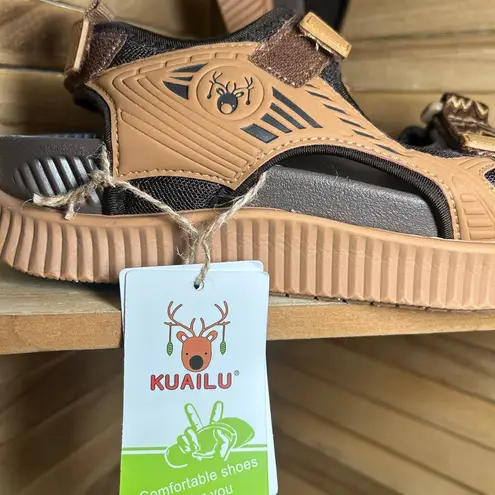 Kuailu Women's Arch Support Orthotic Athletic Sandals Tan Size 7