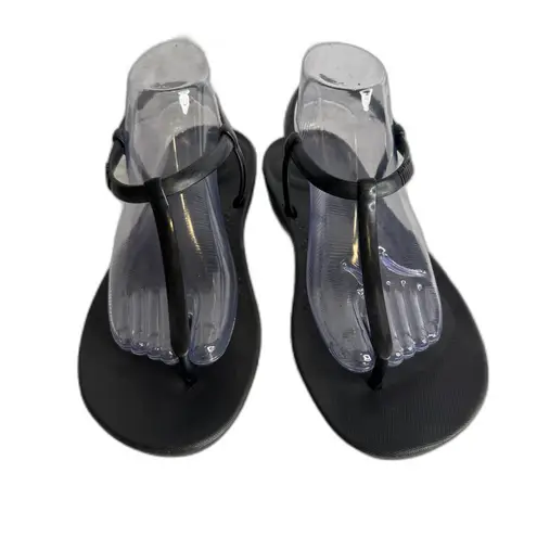 FitFlop Shoes Womens Size 9 Black Tia Thong Sandals Comfort Adjustable Strap