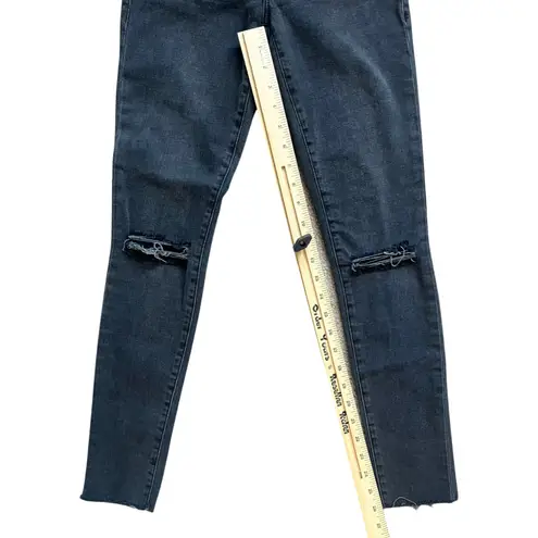 frame denim Frame Le Skinny De Jeanne Crop Distressed Raw Hem Denim Jeans 26 Charcoal Wash