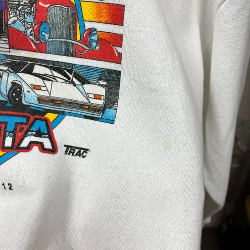 Vintage 1995 Racing USA Made World Of Wheels Atlanta Georgia Racing Sweatshirt White Size XL