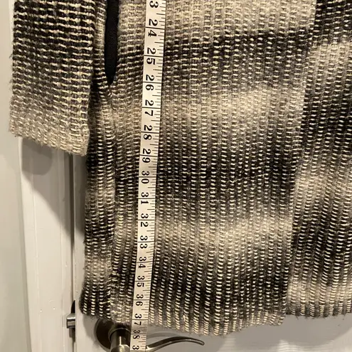 Lucky Brand  Size S Cream Gray Woven Knit Button Front Long Blazer Cardigan