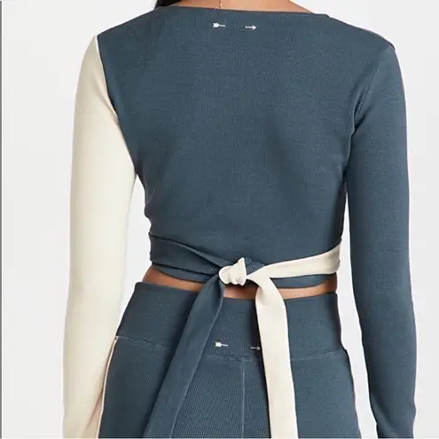 THE Upside Luna Kyra Wrap Top Size Large Blue