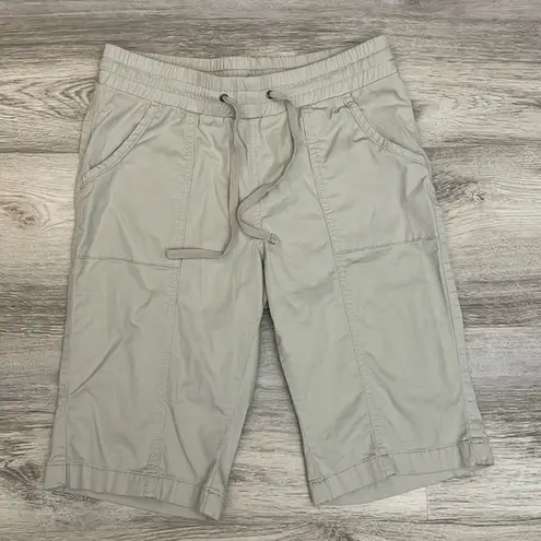 Karen Scott Tan Elastic Drawstring Waist Pull On Shorts w/ Side Pockets Size PP