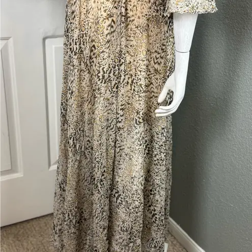 Une Ame Floral Maxi Dress, Size Medium, Slimming Looking Dress, Beautiful! Brown