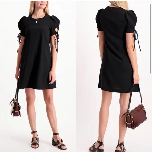 See By Chloe SEE BY CHLOÉ Ruched Pouf Sleeve Black Mini Dress 36