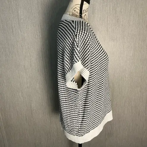 PRETTYGARDEN Black and White Knit Sweater Size XL