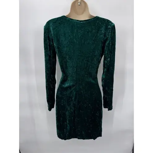 All that jazz Vintage Y2K Forest Fairy Beaded Velvet Dress Small Green Polyester