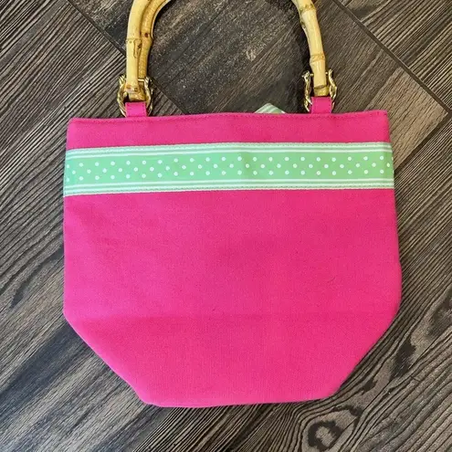 Tiannl Pink and Green Top Handle Bag