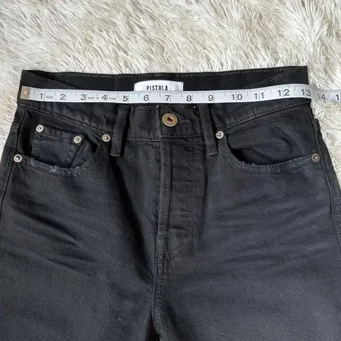 Pistola NWOT Black Raw Hem Ripped Knee Distressed High Waist Jeans Sz 24/25