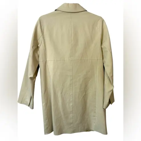 Coach  Leatherware Canvas Cotton Khaki Tan Hidden Button Long Trench‎ Coat Jacket - Image 3