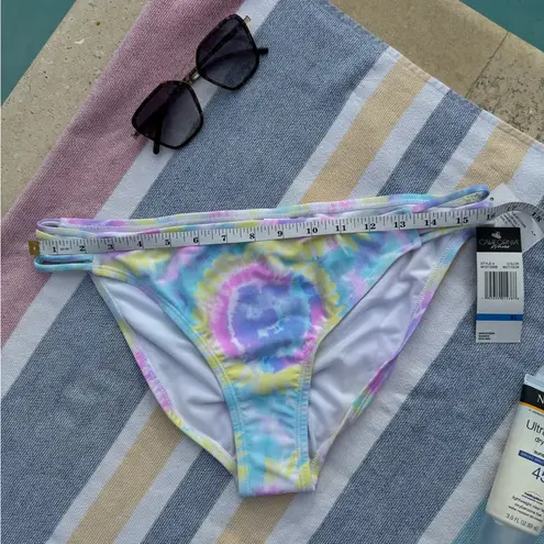 California Waves *NWT, Women's, Yellow Tie Dye Stretch, Hipster Swimsuit Bottom, Size XL