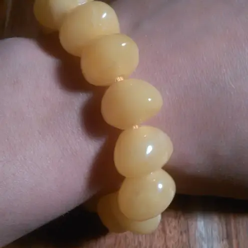 Lab Created Light Amber Nuggets Stretch Bracelet