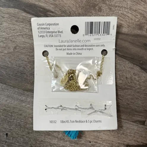 Charming assortment of 6 pieces, including a blue tassel, elephant, and more Gold