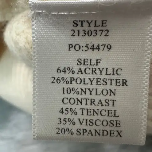 Current Air Anthropologie Quilted Sleeve Sweater Ribbed Knit Crew Neck Top M - Image 5