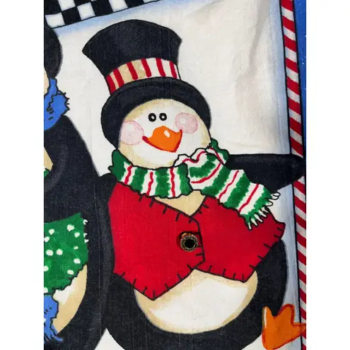 Vintage Handmade Penguin Christmas Vest Womens North Pole Reversible Holiday M/L Blue Size L
