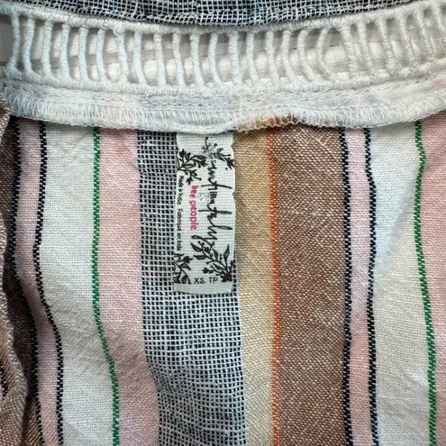 Free People  Intamently rainbow stripe robe with belt medium weight size XS A2 thumbnail 4