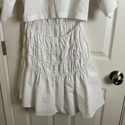 Jason Wu Cutout Ruched Cotton-blend Poplin Mini Dress -size 8