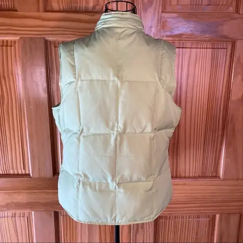 Talbots  Petites Quilted Goose Down Feather Puffer Vest Green Size Medium