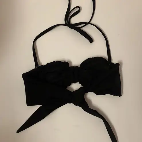 Aztec Rose halter/bandu bikini style swim top Black