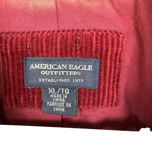 American Eagle  Burgundy Maroon Single Breasted Corduroy Sequin Blazer Size XL