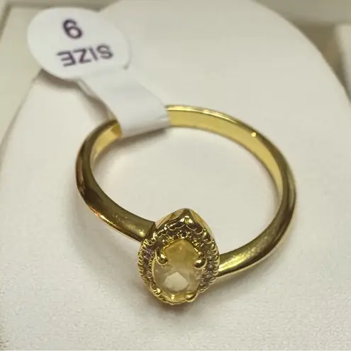 Stunning Setting Lab Created Yellow Citrines and White Topaz on a Solid .925 GP Gold