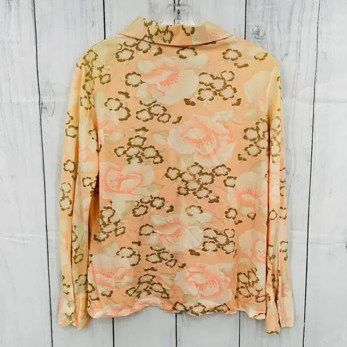 American Vintage Shirt Rack MEDIUM  Floral Shirt peach orange womens button up