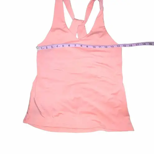 Athleta  Women Tank Top Racer Back Twist Keyhole XXS Coral Peach Athletic Top