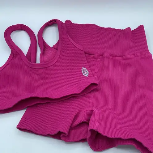 Free People NEW Set!  Movement XS/S Happiness Runs Scoop Neck Sports Bra Berry