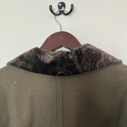 VINTAGE Donny Brook • 100% Wool Coat • 8P • Made in Russia • Green Paisley