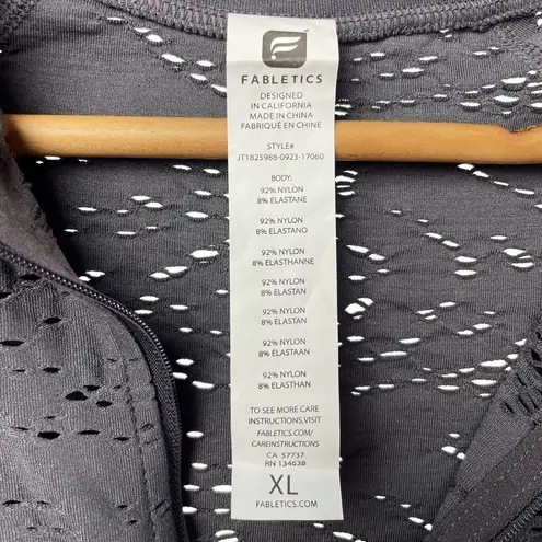 Fabletics  Luciana Seamless Pointelle Jacket in Grey‎ Size Extra Large thumbnail 6