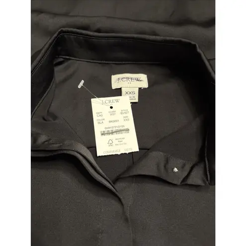 J Crew Factory Women's Drapey Black Satin Button