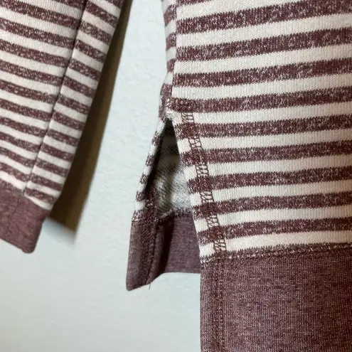 Volcom  Striped French Terry Hoodie Medium Maroon Cream