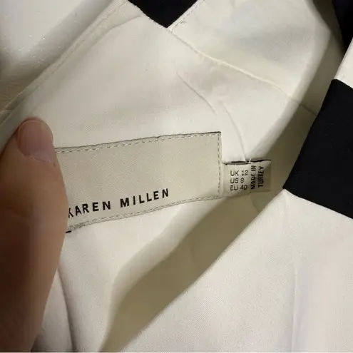 Karen Millen Stripey Colorblock Shift Cap Sleeve Dress Size 8