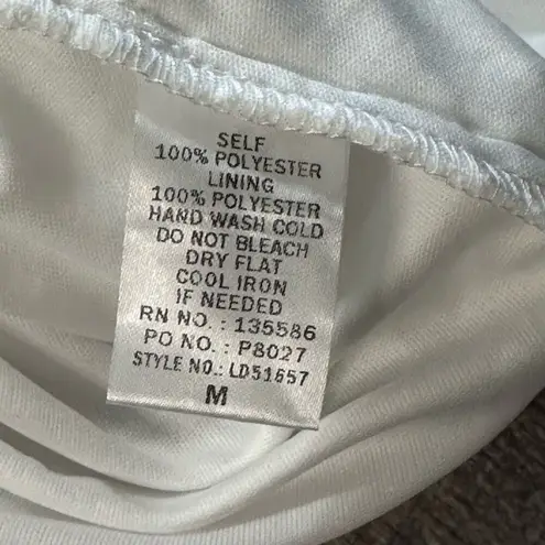 Main Strip White Crochet Lace Overlay Midi Dress M Sleeveless High Neck Bridal