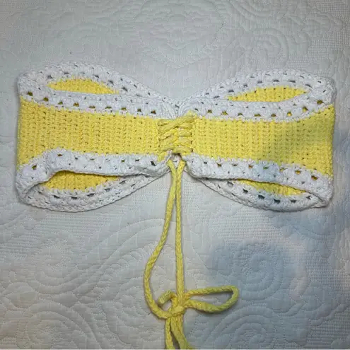 Crochet Butter Yellow Tube Top. M/L. Size L