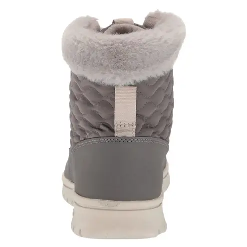 Ryka Womens Gray Snow Bound Water Repellent Faux Fur Winter Boots Lace sz 9 NEW