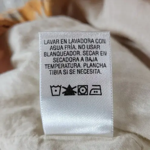 Classic Elements Vintage Skirt 10 Cream Pink Cotton Floral Tiered A-Line Flowy