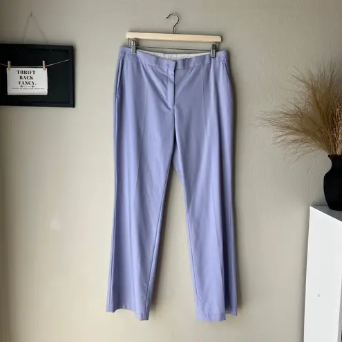 Another Tomorrow Lilac Purple Merino Wool Straight Leg Classic Trouser Pants 10