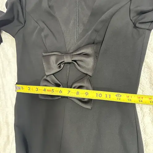 Mac Duggal Ieena Size 4 Black Wide-Leg Jumpsuit With Bow Detail Formal Evening - Image 11