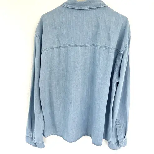 We Wore What denim chambray shirt Top Medium/Large oversized boyfriend