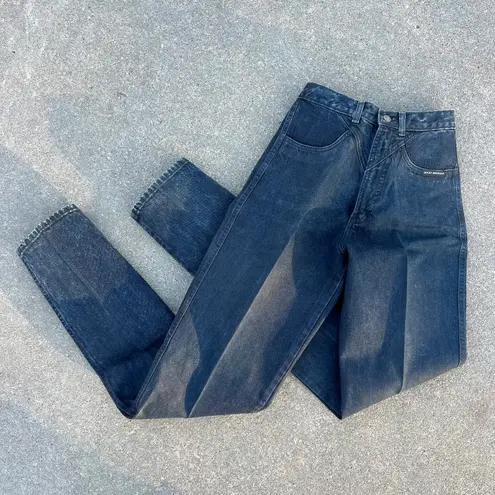 Vintage Rockies Black High Rise Wedgie Tapered V Yoke Cowgirl Western Jeans Size 26