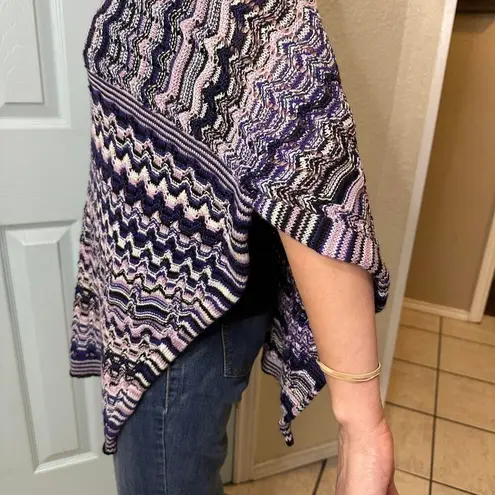 Missoni vintage multi-coloured knitted poncho made in italy one size fits most