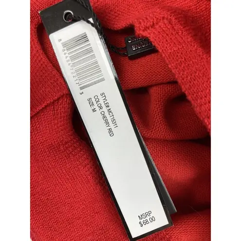 Catherine Malandrino New Popover Sweater Womens M Red Cut Out Long Sleeve $68